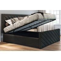 Diagonal Liner Ottoman Storage Bed Frame In 5 Sizes