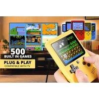 Handheld Game Console With 500 Retro Games In 5 Colours - Yellow