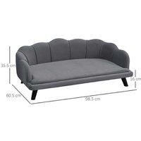 Pawhut Dog Sofa, Shell Shaped - Grey
