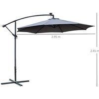 Outsunny Led-Illuminated Banana Parasol For Gardens