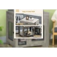 2-In 1-Dog Cage And End Table With Drawer & Cushion