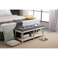 Homcom 2-Tier Bed End Bench Grey