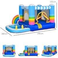 Outsunny Kids Rainbow Bouncy Castle