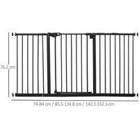 Pawhut Retractable Pet Safety Gate - Black