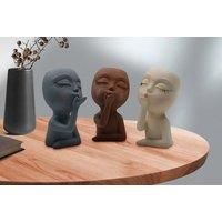 Resin Girl Head Flower Planter- 3 Earthy Colours - Grey