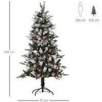 Homcom Snow Dipped Christmas Tree - Green