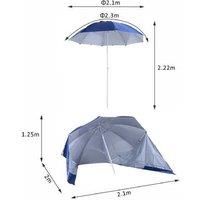 Outsunny 2M Beach Sport Parasol - Blue