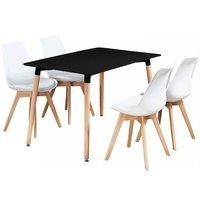 Scandi Lisa Dining Table & 4 Jensen Chairs - 4 Options! - Black