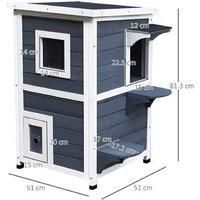 Pawhut 2-Floor Cat Condo With Window