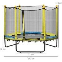 Homcom Kids Trampoline With Safety Net