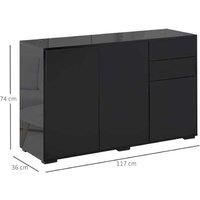 Homcom High Gloss Sideboard, Black
