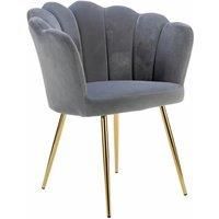 Velvet Scallop Armchair - Grey