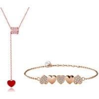 Pave Heart Tri Set - Silver