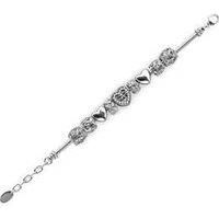 Heart 2 Heart Charm Bracelet Encrusted - Rose Gold