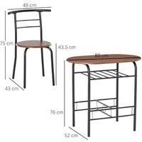 Homcom Mdf Bar Stool And Table Set