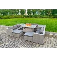 11-Seater Outdoor Garden Furniture Dining Set - Firepit Option