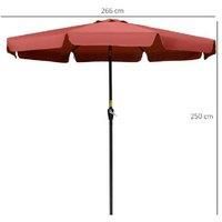Outsunny 2.66M Patio Parasol With Sun Shade