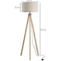 Homcom 5Ft Tripod Floor Lamp - Beige