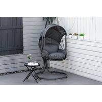 Outsunny Hanging Egg Chair Swing - Grey