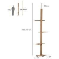 Pawhut 260Cm Cat Tree, 3 Perches