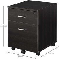 Vinsetto 2-Drawer Rolling Filing Cabinet