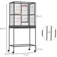 Metal Canary Cages, Rolling Stand, Wood