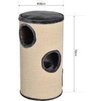 Plush Cat Tree, £38X70H Cm, Beige/Grey