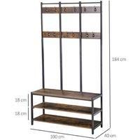 Homcom Hall Tree, Bench & Shoe Rack
