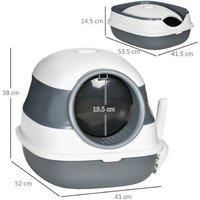 Hooded Cat Litter Tray - Grey