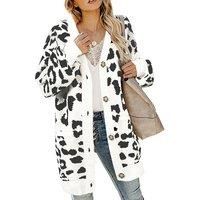 Long Sleeve Leopard Print Cardigan - White, Khaki & Apricot!