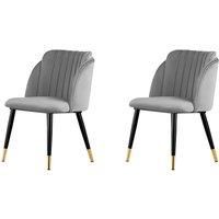 Kingsley Set Of Two Velvet Dining Chairs - 4 Colour Options - Grey