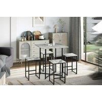 Homcom Bar Table Set, Concrete Grey