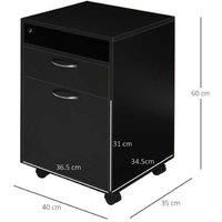 Homcom 60Cm Storage Cabinet W/ Drawer - Black