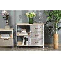 Homcom 3 Fabric Drawers Dresser, Beige