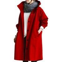 Women'S Lightweight Hooded Raincoat - 8 Sizes & 9 Colours! - Black