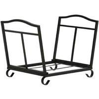 Outsunny Foldable Firewood Log Holder - Black