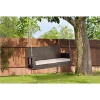 Outsunny Wicker Hanging Loveseat - Cream