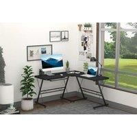 Homcom Office Gaming L Shaped Desk - Black