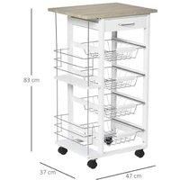 Homcom Brown Kitchen Cart