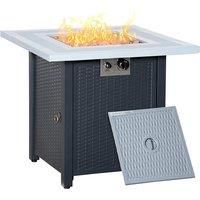 Square Propane Gas Firepit Table