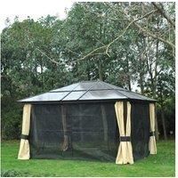 Outsunny 4.3M X3.6M Hardtop Gazebo Brown