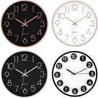 12Inch Battery-Operated Quartz Wall Clock - 4 Colours - Rose Gold