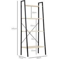 Homcom 4-Tier Vintage Ladder Shelf - Black