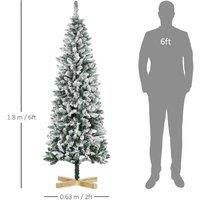 Homcom Snow Flocked Christmas Tree - Green