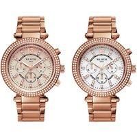 Women'S Quartz Rhinestone Wrist Watch - Rose Or White