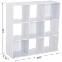 Homcom Wooden 9 Cube Storage Cabinet - White