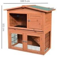 Pawhut Rabbit Cage W/ Ramp, Tray