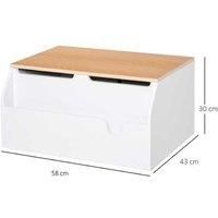 Homcom Wooden Kids Toy Box Storage - White