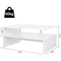 Homcom 2-Tier Coffee Table - White
