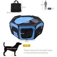 Pawhut Pet Playpen, 8-Panel, Blue